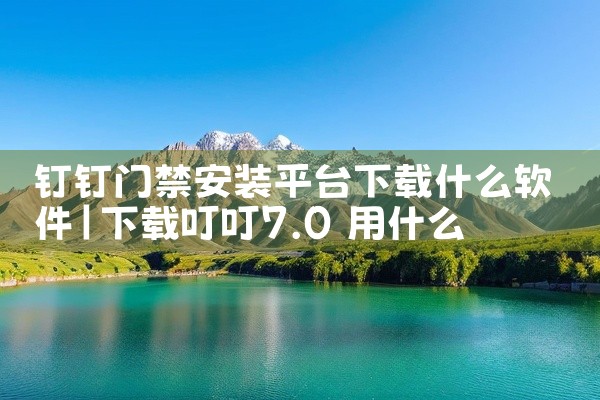 钉钉门禁安装平台下载什么软件